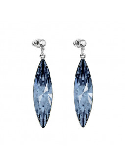 Boucles d'Oreilles Naveta 3.5 cm Blue Denim Crystals From Swarovski® 4932-03-Rh