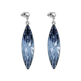 Boucles d'Oreilles Naveta 3.5 cm Blue Denim Crystals From Swarovski® 4932-03-Rh