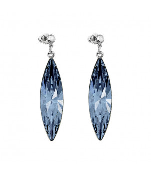 Boucles d'Oreilles Naveta 3.5 cm Blue Denim Crystals From Swarovski® 4932-03-Rh – BIJOUX FANTAISIE SAINT-CHAMOND 42