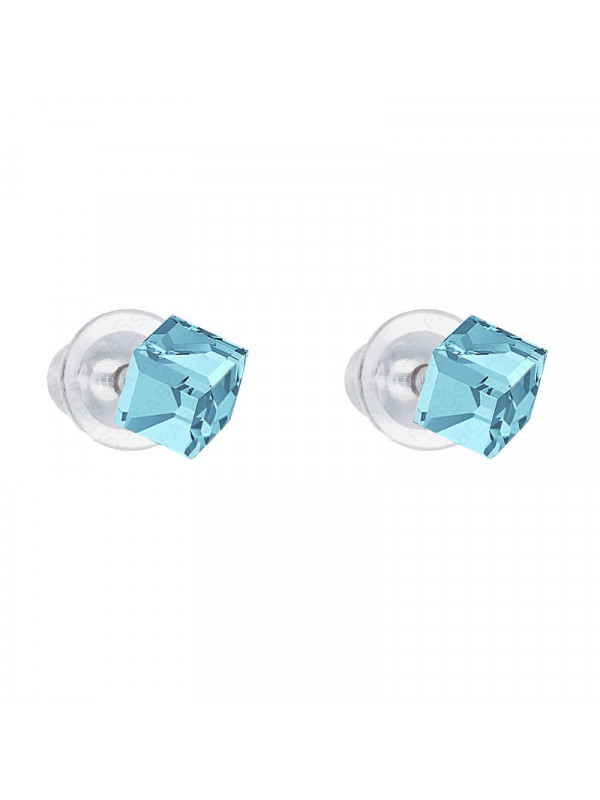 Boucles d'Oreilles Aigue Marine 5 mn Crystals From Swarovski® 5395-10-Rh