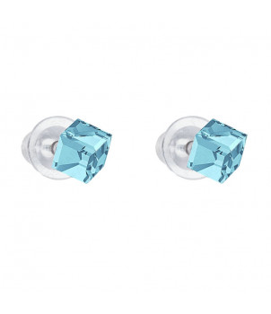 Boucles d'Oreilles Aigue Marine 5 mn Crystals From Swarovski® 5395-10-Rh