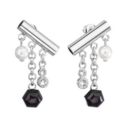 Boucles d'Oreilles Tube Noire Crystals From Swarovski® 6771-03-Rh