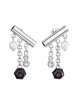 Boucles d'Oreilles Tube Noire Crystals From Swarovski® 6771-03-Rh