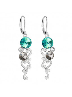 Boucles d'Oreilles Liana Turquoise Crystals From Swarovski® 5793-52-Rh