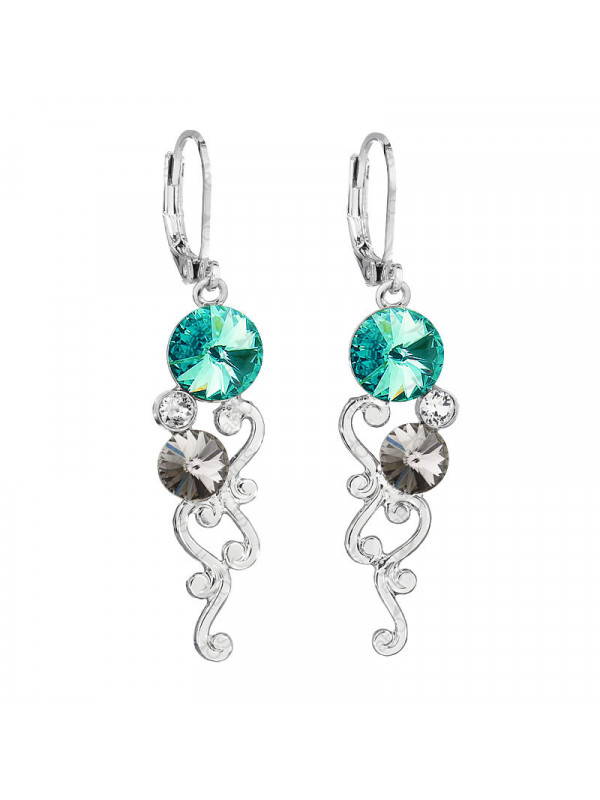 Boucles d'Oreilles Liana Turquoise Crystals From Swarovski® 5793-52-Rh