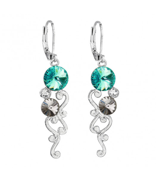 Boucles d'Oreilles Liana Turquoise Crystals From Swarovski® 5793-52-Rh