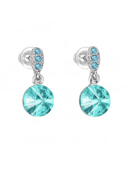 Boucles d'Oreilles Purity Turquoise Crystals From Swarovski® 0210-21-Rh