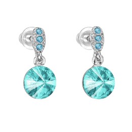 Boucles d'Oreilles Purity Turquoise Crystals From Swarovski® 0210-21-Rh