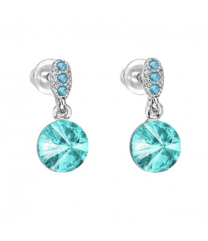 Boucles d'Oreilles Purity Turquoise Crystals From Swarovski® 0210-21-Rh