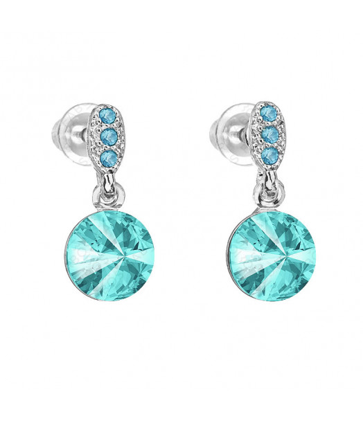 Boucles d'Oreilles Purity Turquoise Crystals From Swarovski® 0210-21-Rh