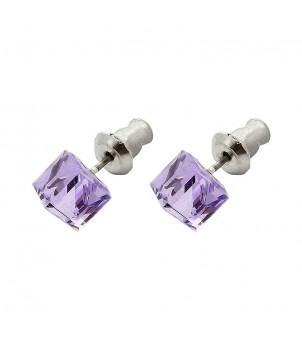 Boucles d'Oreilles Violette 6 mn Crystals From Swarovski® 1080-11-Rh – BIJOUX FANTAISIE MALLEVAL 42