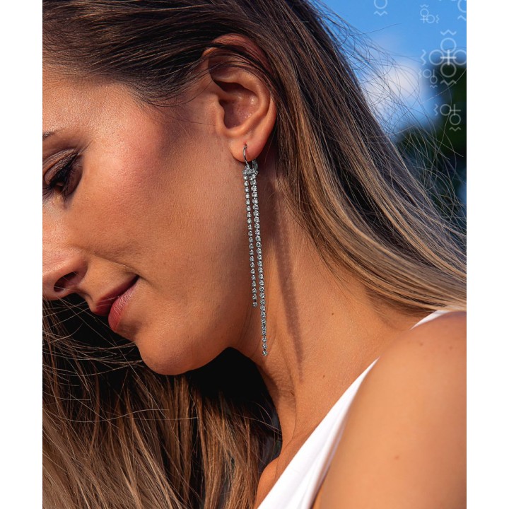 Boucles d'Oreilles Pompom Crystals From Swarovski® 6979-02-Rh