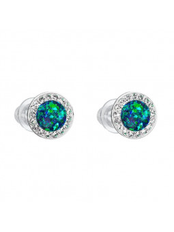 Boucles d'Oreilles Vert Opale Crystals From Swarovski® 6984-06-Rh