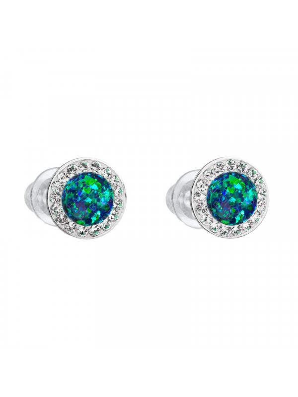 Boucles d'Oreilles Vert Opale Crystals From Swarovski® 6984-06-Rh