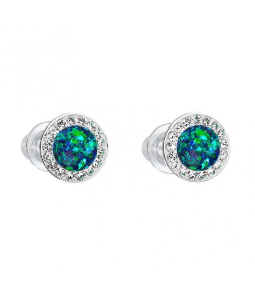 Boucles d'Oreilles Vert Opale Crystals From Swarovski® 6984-06-Rh