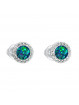 Boucles d'Oreilles Vert Opale Crystals From Swarovski® 6984-06-Rh