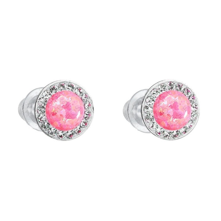 Boucles d'Oreilles Rose Opale Crystals From Swarovski® 6984-06-Rh