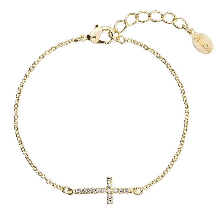 Bracelet Croix Crystals plaqué or From Swarovski® 1465-02-Au