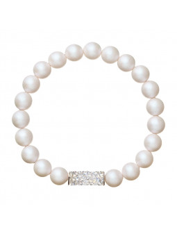 Bracelet perles blanches From Swarovski® 1445-03-Rh
