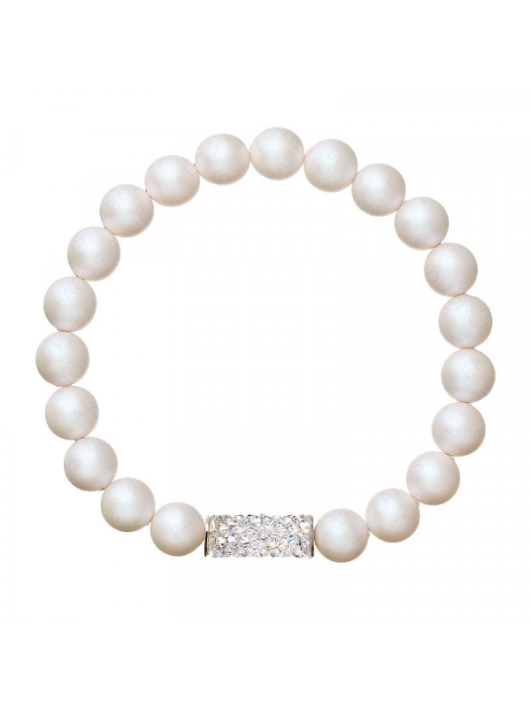 Bracelet perles blanches From Swarovski® 1445-03-Rh