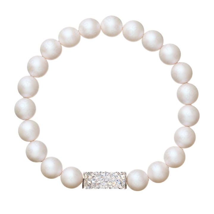 Bracelet perles blanches From Swarovski® 1445-03-Rh