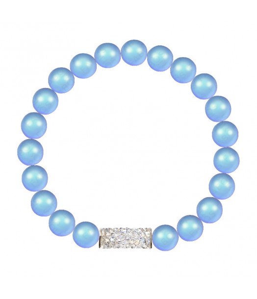 Bracelet Perles bleues From Swarovski® 1445-04-Rh