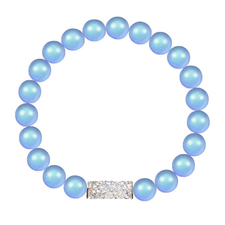 Bracelet Perles bleues From Swarovski® 1445-04-Rh