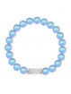 Bracelet Perles bleues From Swarovski® 1445-04-Rh