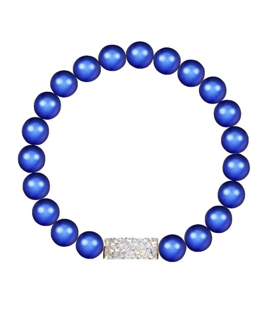 Bracelet Perles bleues foncées From Swarovski® 1445-05-Rh