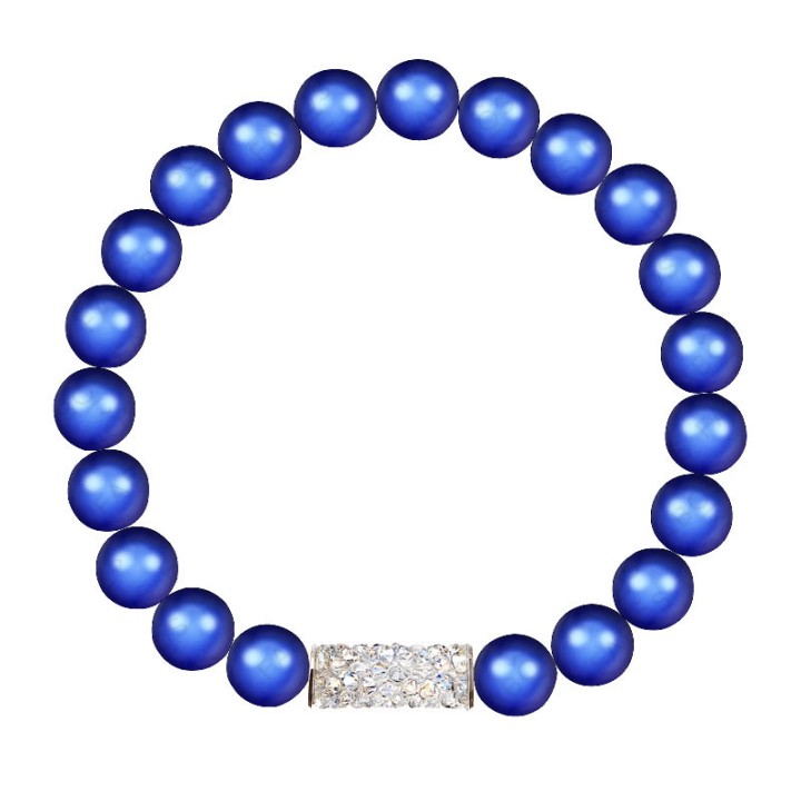 Bracelet Perles bleues foncées From Swarovski® 1445-05-Rh