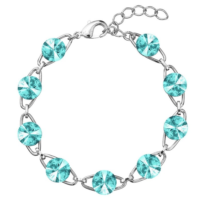 Bracelet Rivoli Turquoise 8 mn From Swarovski® 0932-21-Rh