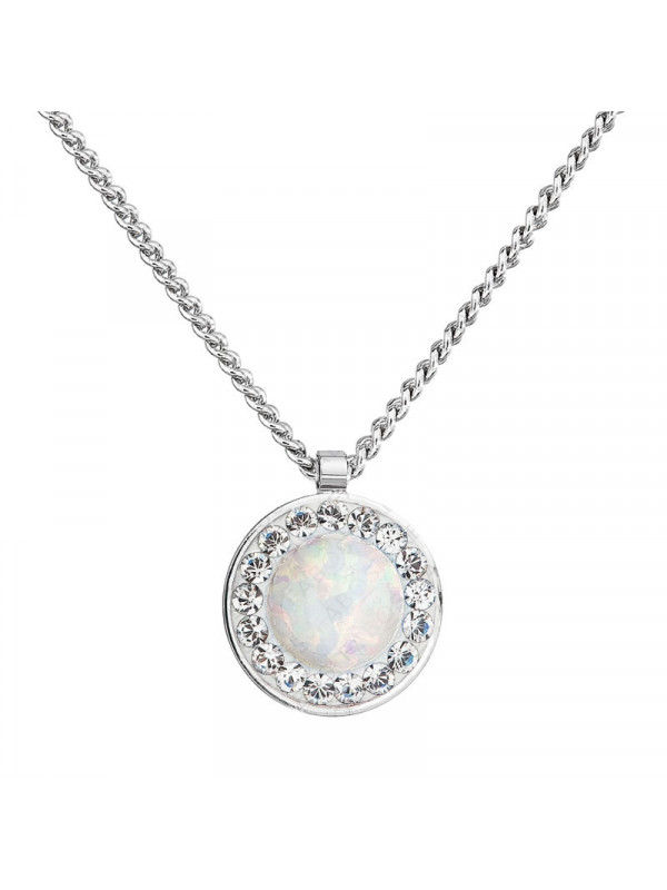 Collier Opale blanche From Swarovski® 6383-04-Rh