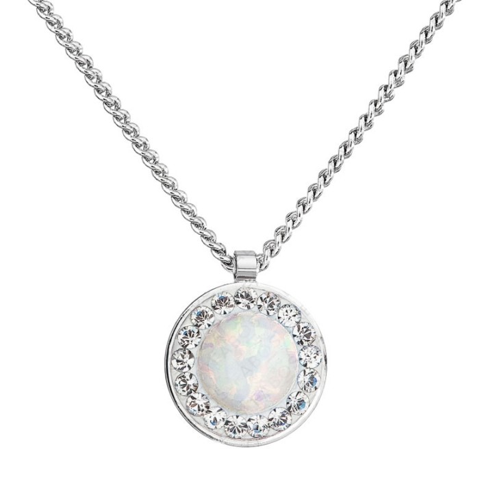 Collier Opale blanche From Swarovski® 6383-04-Rh