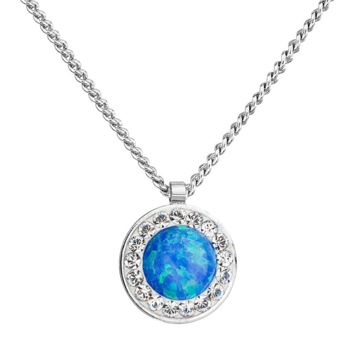 Collier Opale bleue From Swarovski® 6383-03-Rh