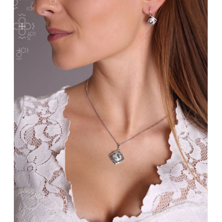 Collier Carré Magique Cristal From Swarovski® 6327-02-Rh