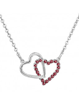 Collier coeur rouge Cristal From Swarovski® 6178-03-Rh