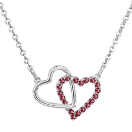 Collier coeur rouge Cristal From Swarovski® 6178-03-Rh