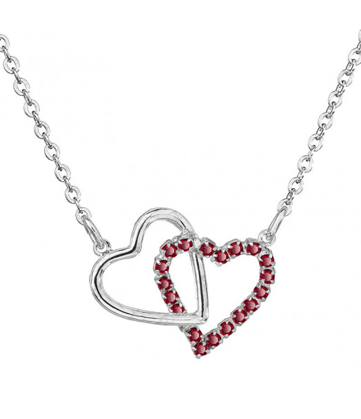 Collier coeur rouge Cristal From Swarovski® 6178-03-Rh