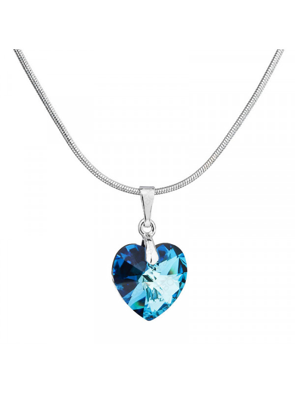 Collier Coeur Bleu Bermudes Cristal From Swarovski® 4884-06-Rh