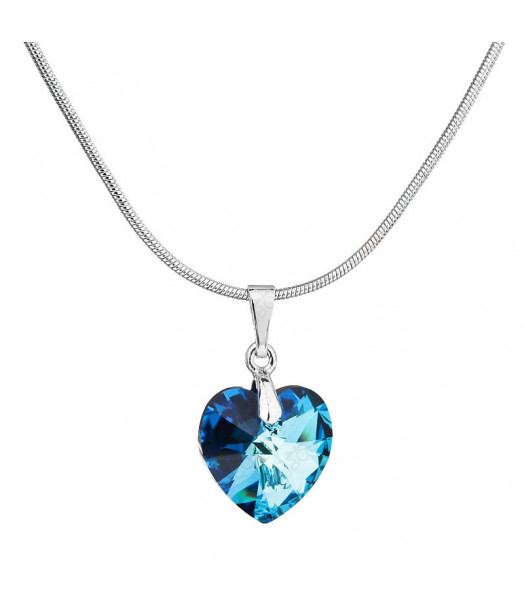 Collier Coeur Bleu Bermudes Cristal From Swarovski® 4884-06-Rh