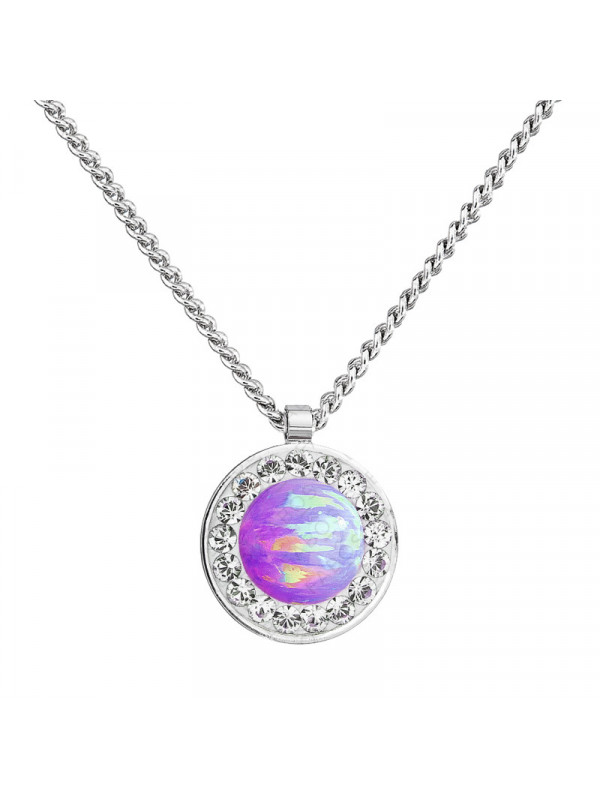 Collier Opale Violet Cristal From Swarovski® 6383-05-Rh
