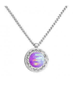 Collier Opale Violet Cristal From Swarovski® 6383-05-Rh