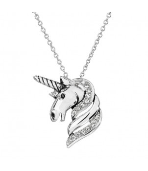 Collier Licorne Cristal From Swarovski® 0437-03-Rh – BIJOUX FANTAISIE GUÉRARD 77