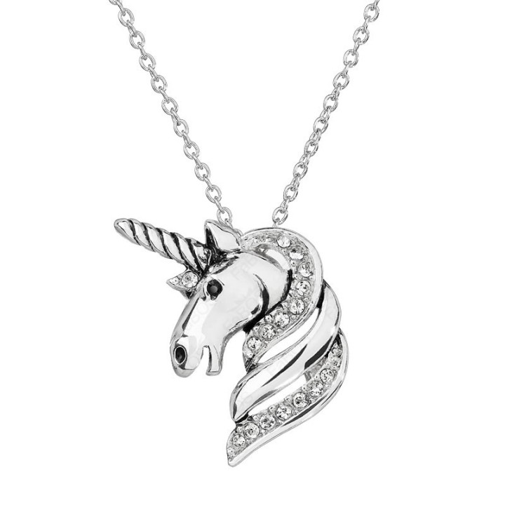 Collier Licorne Cristal From Swarovski® 0437-03-Rh