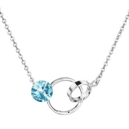 Collier anneaux Aigue Marine Cristal From Swarovski® 6175-12-Rh