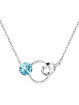 Collier anneaux Aigue Marine Cristal From Swarovski® 6175-12-Rh