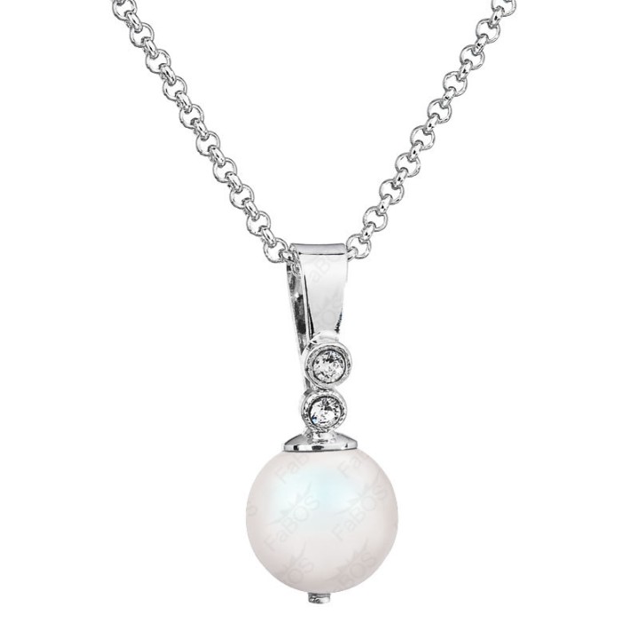 Collier Perle 12mn Cristal From Swarovski® 6115-02-Rh