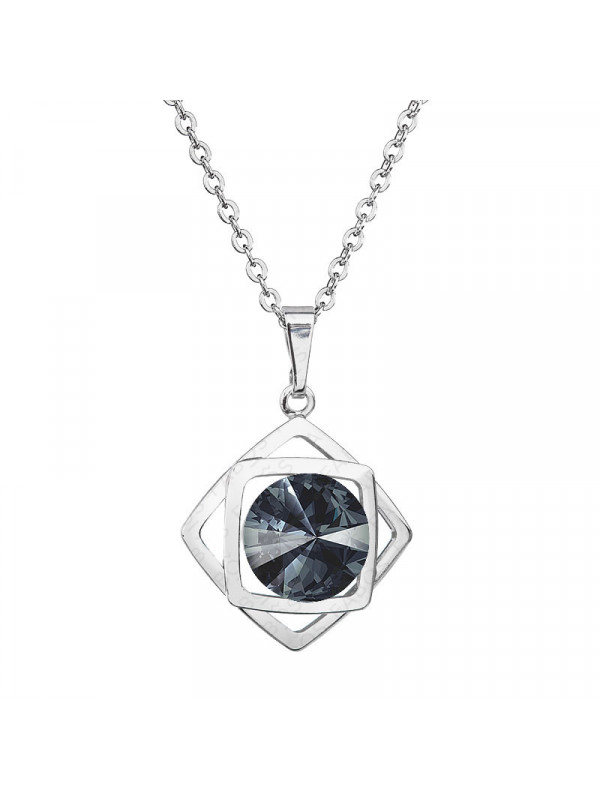 Collier Carré Graphite Cristal From Swarovski® 6327-54-Rh