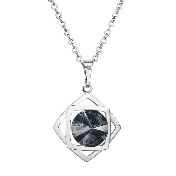 Collier Carré Graphite Cristal From Swarovski® 6327-54-Rh