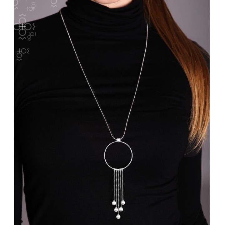 Collier Perles Pendantes Cristal From Swarovski® 6298-02-Rh